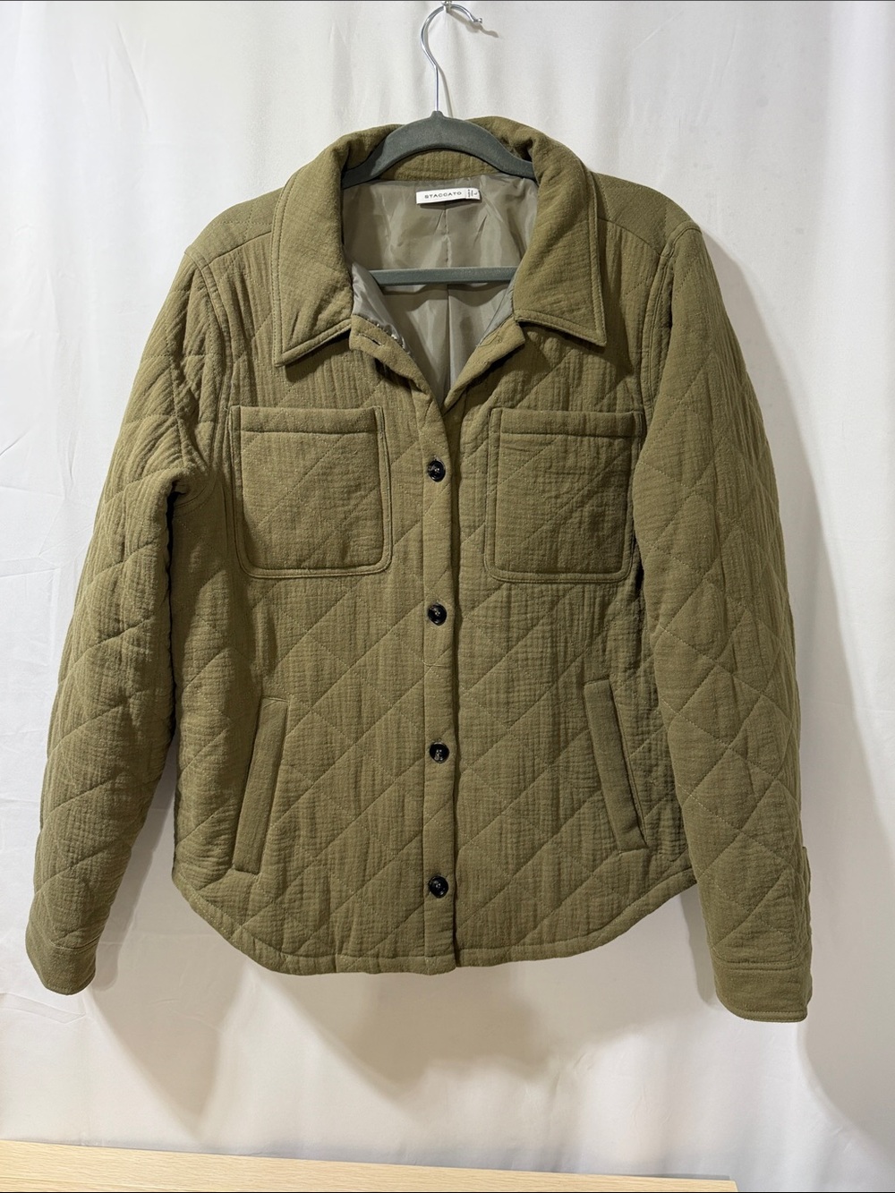 Staccato Quilted Olive Utility Jacket